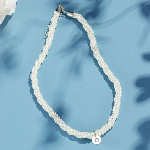 Casual Simple Style Classic Style Letter Artificial Pearl Beaded Chain Beaded Necklaces Wholesale