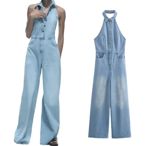 Women's Casual Street Streetwear Printing Full Length Button Jumpsuits