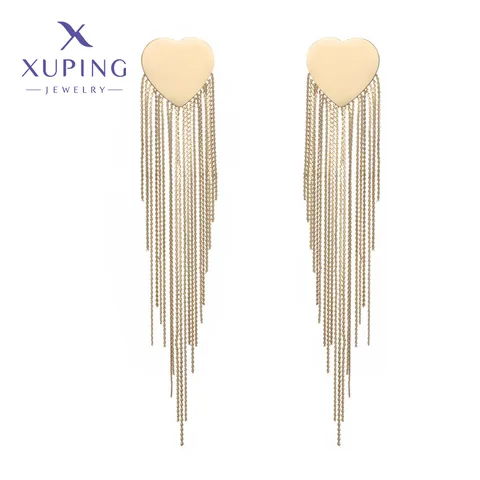 1 Pair Modern Style Classic Style Tassel Heart Shape Plating 304 Stainless Steel 14K Gold Plated Drop Earrings