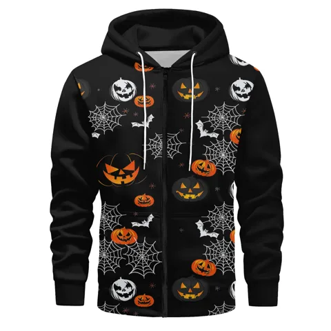 Men's Skull Streetwear Long Sleeve Loose Hooded