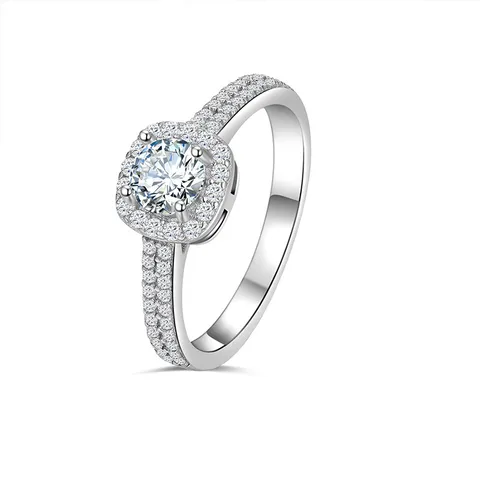 Hot Selling Moissanite Ring 925 Sterling Silver Gemstone Jewelry Women Wedding Rings