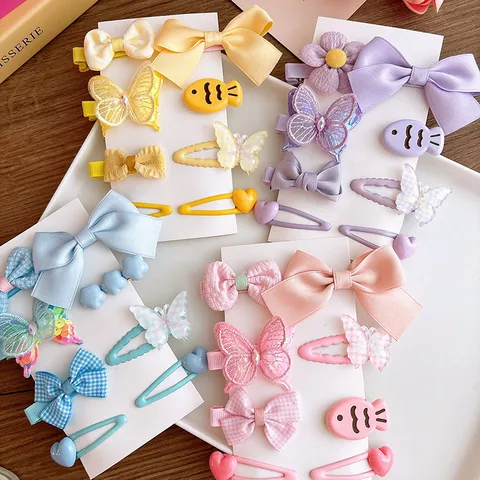 Women's Sweet Flower Butterfly Bow Knot Cloth Hair Clip