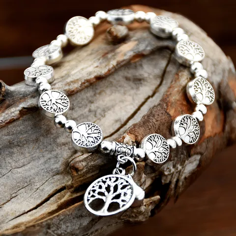 1 Piece Ethnic Style Round Tree Alloy Plating Unisex Bracelets