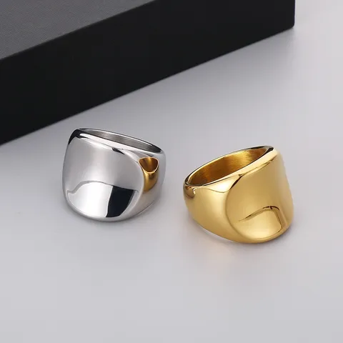 Stainless Steel 18K Gold Plated Basic Plating Geometric Rings