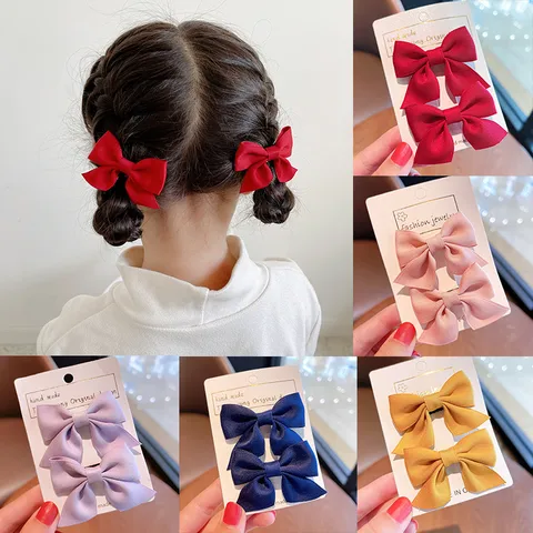 Kid'S Cute Sweet Bow Knot Alloy Cloth Hair Clip