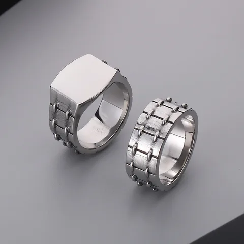 Hip-Hop Simple Style Geometric Stainless Steel Men's Rings