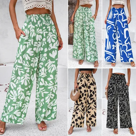 Women's Daily Vacation Printing Full Length Printing Casual Pants Straight Pants