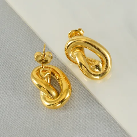 1 Piece Cute Wedding Pastoral Plating 304 Stainless Steel Titanium Steel 18K Gold Plated Earrings Ear Studs