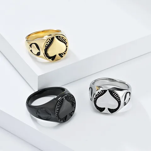 Retro Simple Style Heart Shape 304 Stainless Steel 18K Gold Plated Unisex Rings