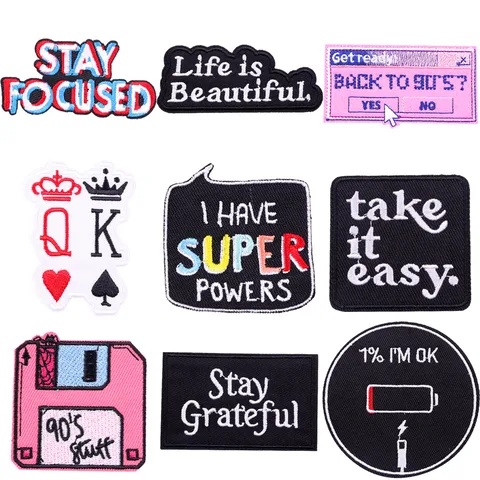 Simple Style Letter Embroidery Thread Cloth Sticker 1 Piece