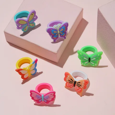 Sweet Butterfly PVC Wholesale Rings