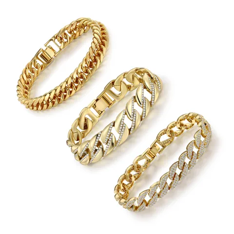 Wholesale Casual Classic Style Geometric Brass Inlay 18K Gold Plated Zircon Bracelets