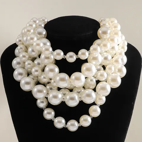 Elegant Classic Style Round Imitation Pearl Alloy Zinc Alloy Beaded K Gold Plated Women's Necklace