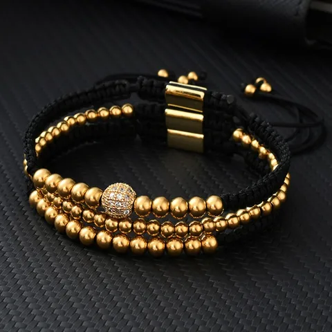 Brass 18K Gold Plated Luxurious Simple Style Inlay Geometric Zircon Bracelets