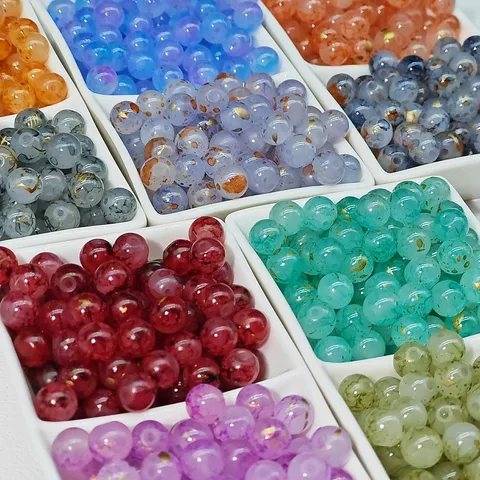 50 PCS/Package Diameter 10mm Diameter 8mm Glass Round Beads