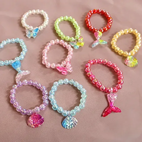 Simple Style Classic Style Fish Tail Plastic Resin Beaded Girl'S Bracelets