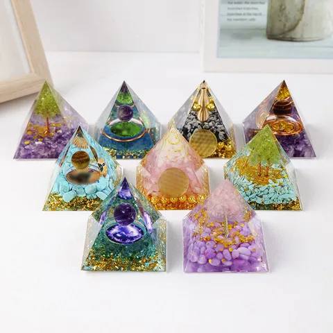 Simple Style Conical Natural Crystal Ornaments Crystal Pyramid Decoration Artificial Decorations