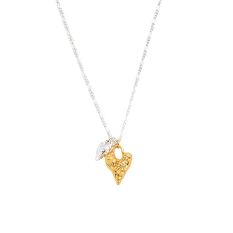 Sterling Silver Gold Plated Casual Simple Style Heart Shape Pendant Necklace