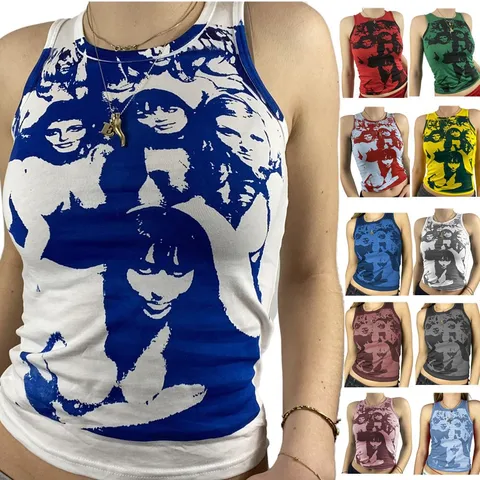 Women's Vest Sleeveless Tank Tops Printing Streetwear Human Face