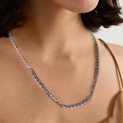 Sterling Silver White Gold Plated Rhodium Plated Silver Plated Simple Style Plating Geometric Necklace