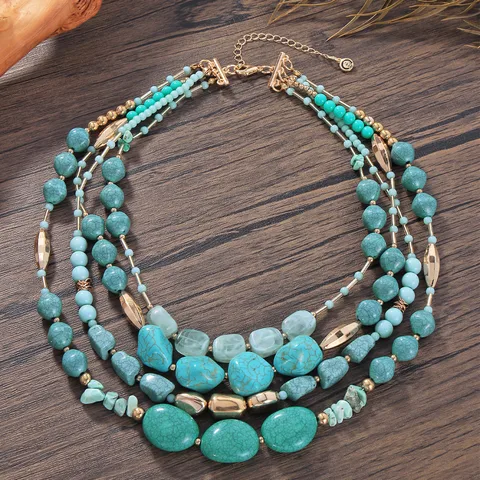 Simple Style Classic Style Round Beaded Wholesale Layered Necklaces