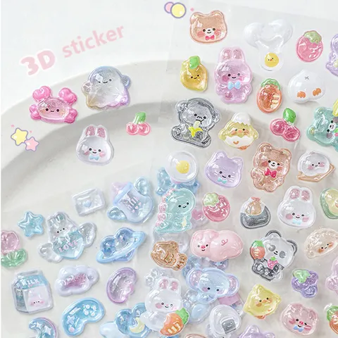 1 Set Cartoon School Graduation Adhesive Sticker Epoxy Resin Cartoon Style Cute Stickers