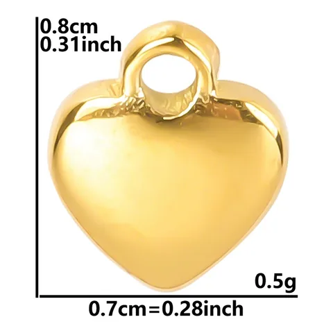 1 Piece 304 Stainless Steel Heart Shape Pendant