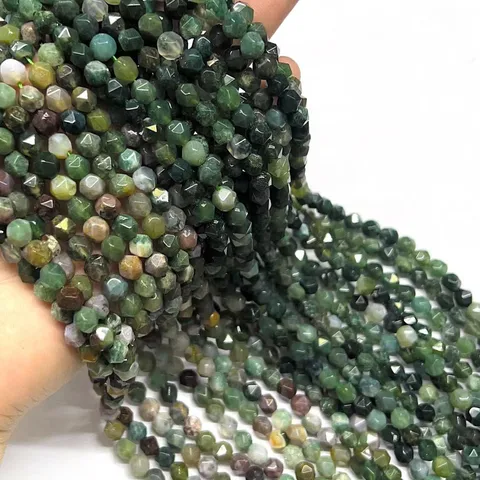 1 Strand/Package Diameter 6 Mm 1.2-1.5 Beaded Natural Stone Aquatic Plants Agate Geometric Polished Beads