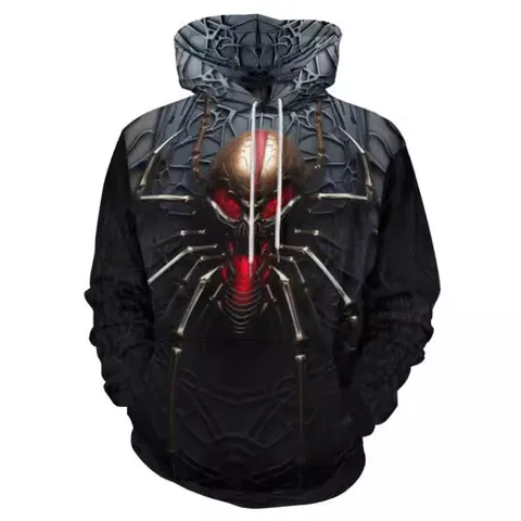 Men's Animal Spider Streetwear Long Sleeve Loose Hooded