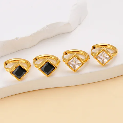 1 Pair Casual Commute Square Plating 304 Stainless Steel 316 Stainless Steel  18K Gold Plated Drop Earrings