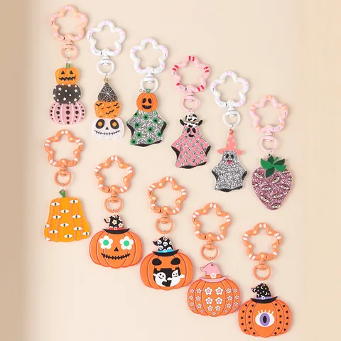 Cute Pumpkin Arylic Halloween Keychain