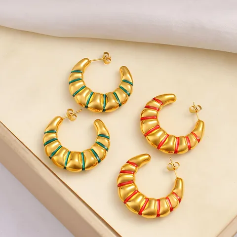 1 Pair Retro Simple Style Geometric 304 Stainless Steel 316 Stainless Steel  18K Gold Plated Ear Studs