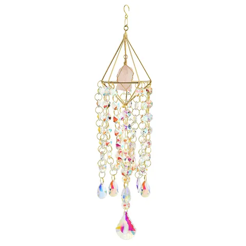 Casual Pastoral Simple Style Geometric Crystal Rose Quartz Suncatcher Artificial Decorations