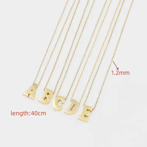 Wholesale Jewelry Simple Style Shiny Letter 304 Stainless Steel Gold Plated Beaded Polishing Pendant Necklace