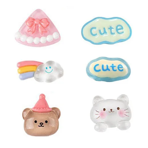 Transparent Cat Diy Resin Accessories Star Cloud Bear Phone Case Headdress Hair Accessories Water Cup Storage Box Patch