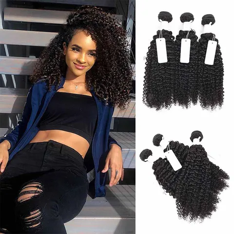 Women's African Style Masquerade Home Party Real Hair Long Curly Hair Ponytail Wigs