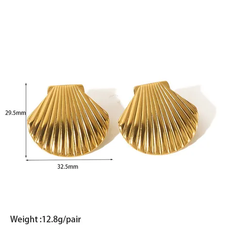 Wholesale Jewelry Vacation Beach Shell 304 Stainless Steel Ear Studs