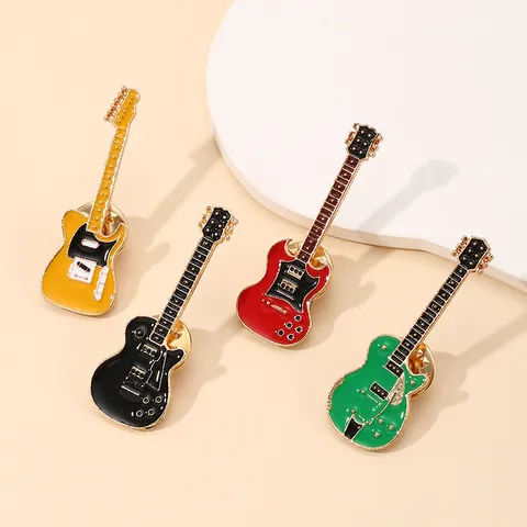 Casual Simple Style Guitar Alloy Enamel Unisex Brooches