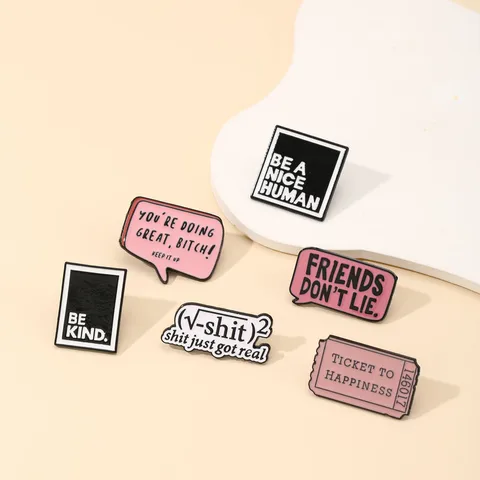 Casual Simple Style Letter Alloy Enamel Unisex Brooches