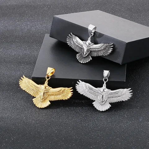 1 Piece 304 Stainless Steel 18K Gold Plated Eagle Pendant