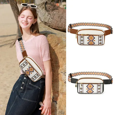 Women's Elegant Streetwear Geometric Pu Leather Waist Bags