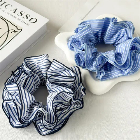 Women's IG Style French Style Stripe Cloth Hair Tie