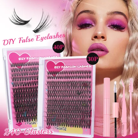 Segmented Hot  Flower Hair Eye Lashes Case Eyelashes False Eyelashes Natural Thick D Volume DIY30p40p Large Capacity