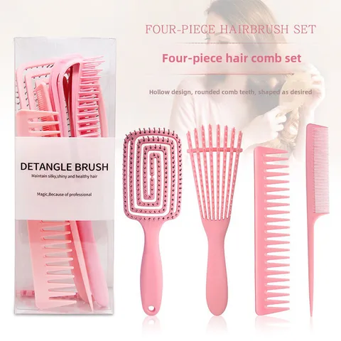 Factory Direct  Black Hairdressing Eight-claw Comb Combination Wide Tooth Down Hair Styling Comb Pointed Comb Set