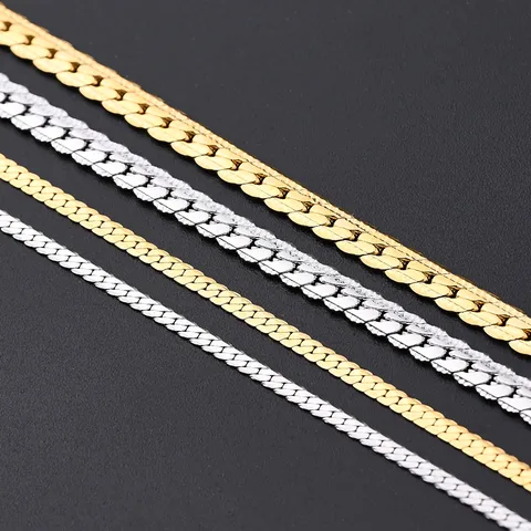 5 Strands/Package 304 Stainless Steel 18K Gold Plated Jewelry Accessories