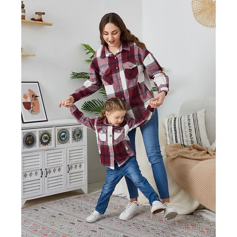 Casual Plaid Polyester Baby Clothing Sets