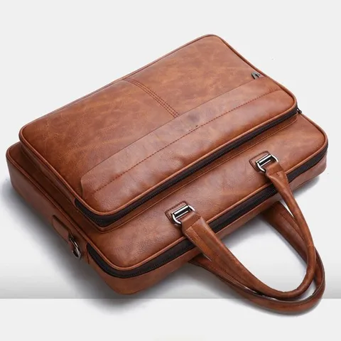 High Quality Men's Handbag Business Office Leisure Crossbody Shoulder Bag Leather Bag Large Capacity Fashion Briefcase