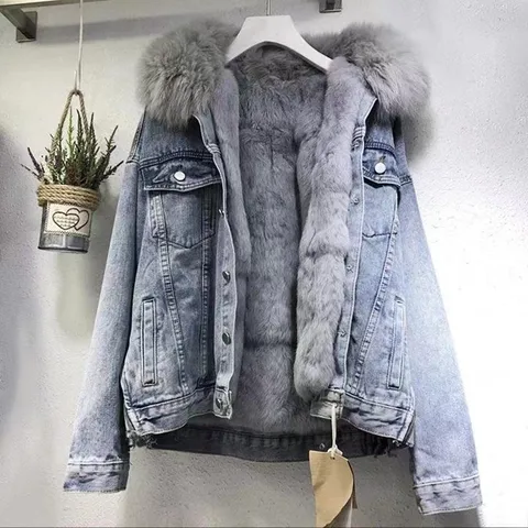 Women's Streetwear Printing Single Breasted Coat Denim Jacket