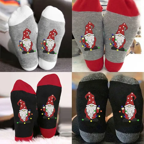 Unisex Casual Santa Claus Cotton Crew Socks A Pair