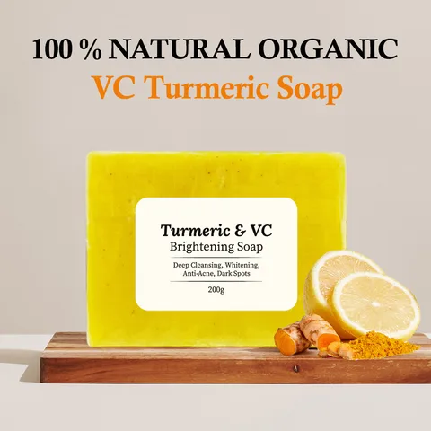 Turmeric Soap Turmeric Vitamin C Soap 200g Deep Cleansing Anti-acne Print Face Wash Handmade Soap TK Explosions